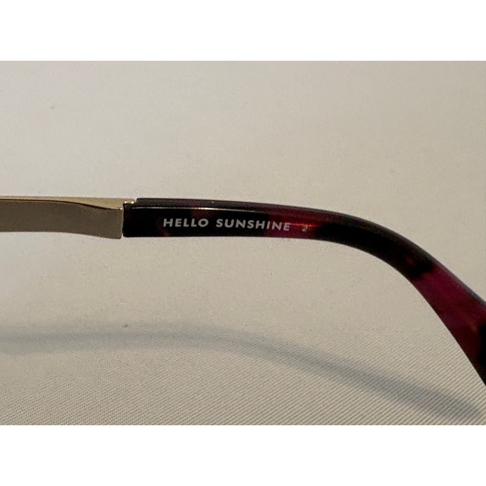 Kate Spade Hello Sunshine Dark Purple Gold Round Gradient Cat Eye Sunglasses - Picture 12 of 15